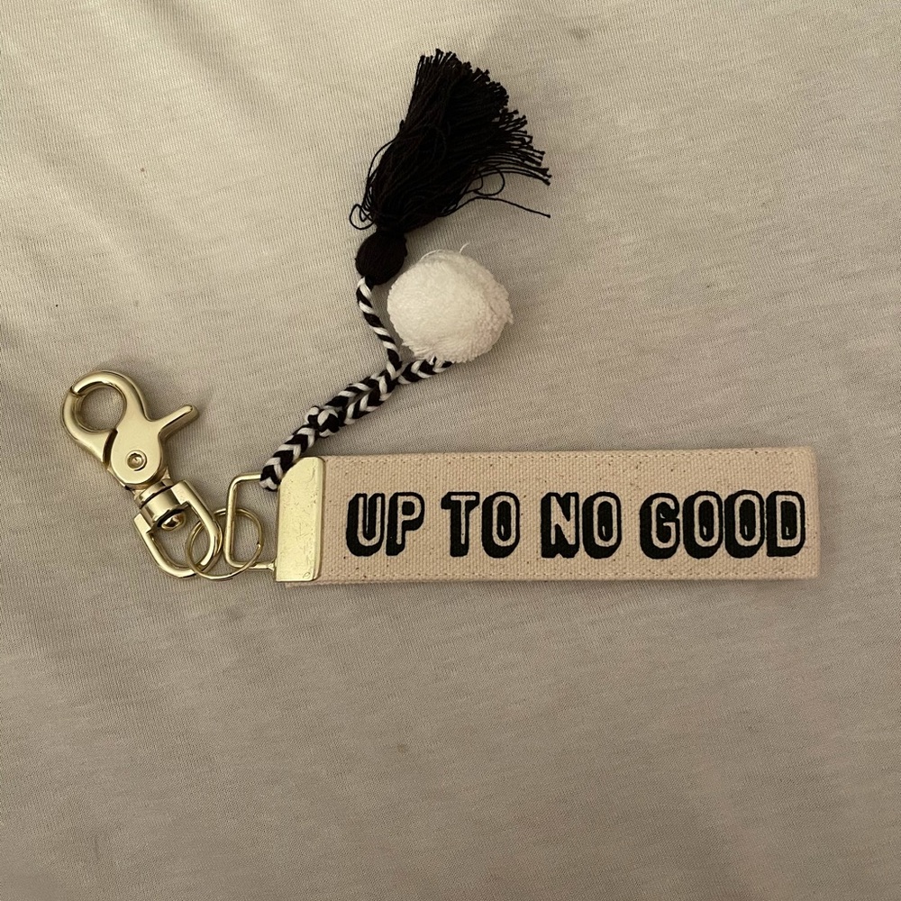 Up to no good canvas tassel key chain bag charm